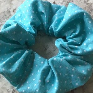 Turquoise aqua polkadots polkadots scrunchy VSCO
